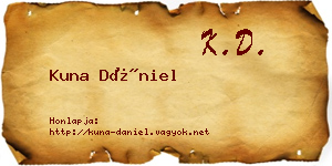 Kuna Dániel névjegykártya